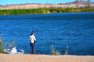 Here I am calculating the current of the Colorado River before kayaking.